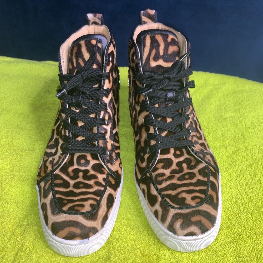 ChristianLouboutin LeopardPrint Pony Hair Sneakers